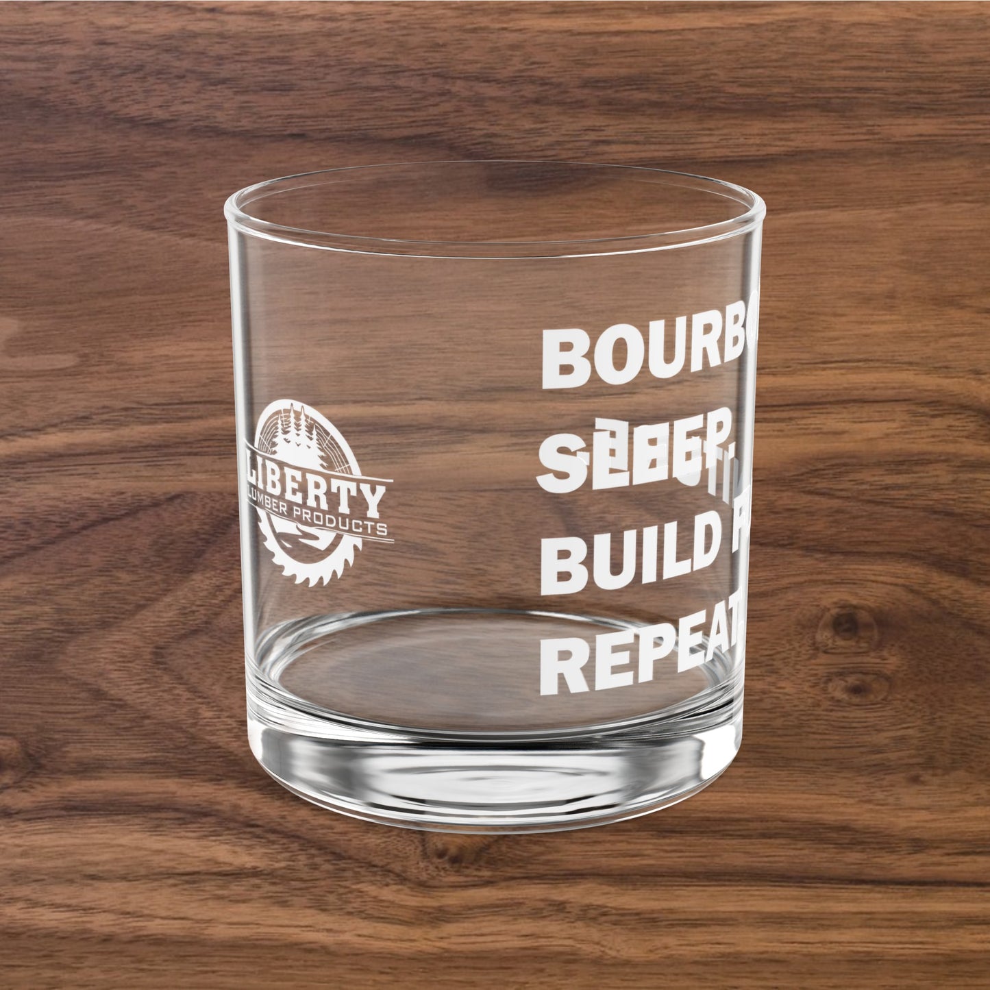 Bourbon. Sleep. Build Furniture. Repeat. Rocks Glass, 10oz