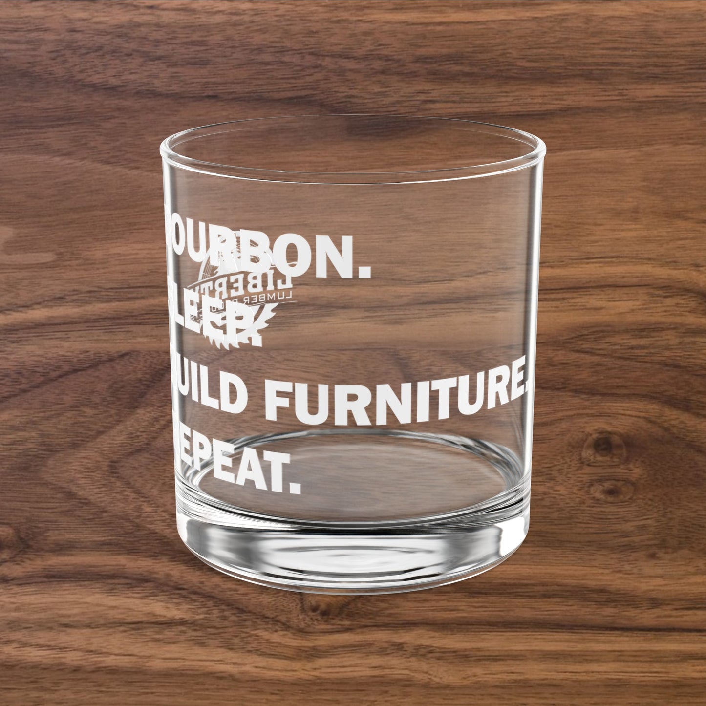 Bourbon. Sleep. Build Furniture. Repeat. Rocks Glass, 10oz