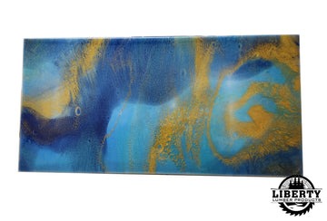 Blue & Gold Epoxy Canvas Art