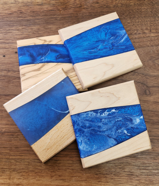 Blue and White Coasters Set of 4