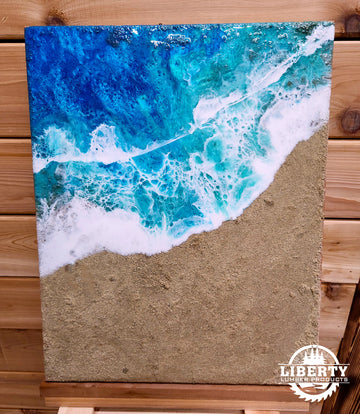 Ocean Epoxy Canvas Painting