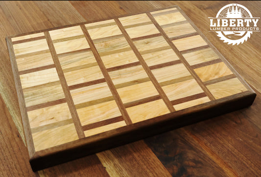 Walnut & Maple Square Pattern Cutting Board