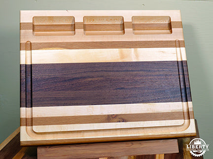 Maple and Walnut Cutting Board with Trays